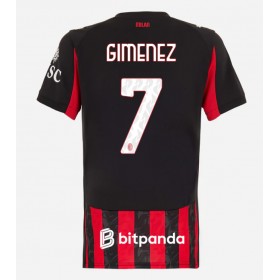 Dámské fotbalový oblečení AC Milan Santiago Gimenez #7 Domácí košile 2025-26 Krátkým Rukávem